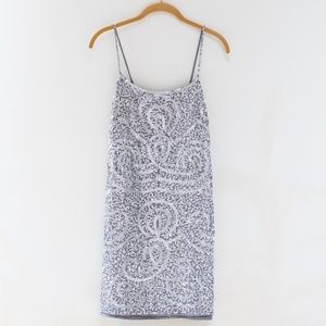 BCBGMAXAZRIA Silver Sequin Mini dress